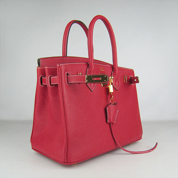 Replica Hermes Birkin 30CM Togo Leather Bag Red 6088 On Sale - Click Image to Close